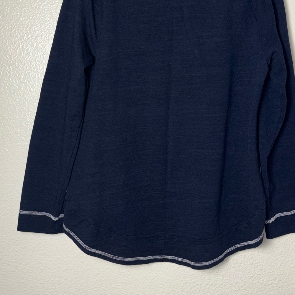 T by Talbot Slub Terry Sweatshirt navy blue woman's size medium UPF 50+ - Picture 13 of 16